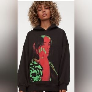 Divided, Billie Eilish Black Hoodie Size Med. Gently Loved Excellent Condition